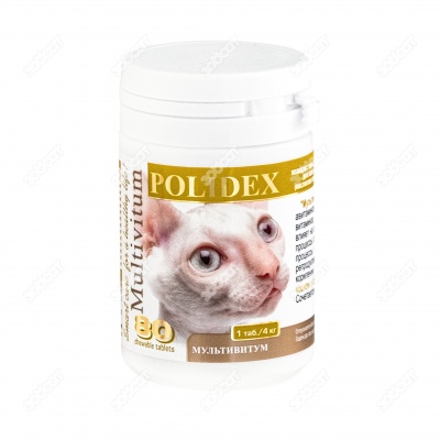 POLIDEX Мультивитум для кошек, 80 табл