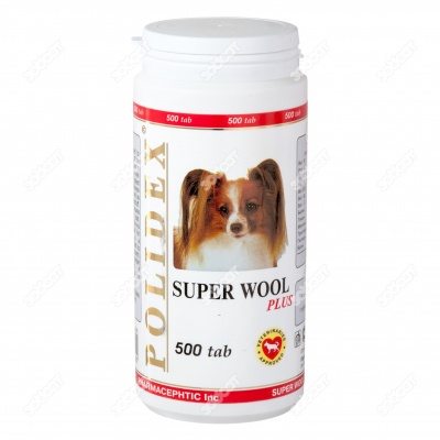 POLIDEX Супер Вул+l для собак, 500 табл