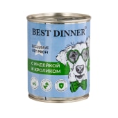 BEST DINNER VET PROFI консервы для профилактики пищевой аллергии у взрослых собак и щенков (ИНДЕЙКА, КРОЛИК), 340 г.