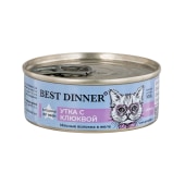 BEST DINNER VET PROFI консервы  для кастрированных котов и стерилизованных кошек (УТКА, КЛЮКВА), 100 г.