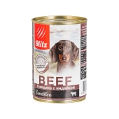 BLITZ BEEF консервы для собак всех пород и возрастов (ГОВЯДИНА, ИНДЕЙКА), 400 г.