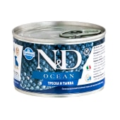 N&D OCEAN влажный корм для щенков, беременных и кормящих собак (ТРЕСКА, ТЫКВА), 140 г.