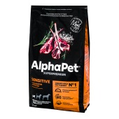 ALPHAPET для собак мелких пород с чувствительным пищеварением (ЯГНЕНОК, РИС), 3 кг.