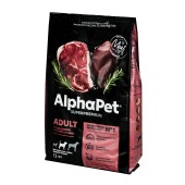 ALPHAPET для взрослых собак средних пород (ГОВЯДИНА, ПОТРОШКИ), 12 кг.