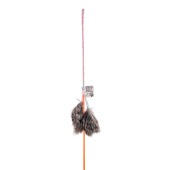 Дразнилка-удочка Меховые помпоны на лентах, карбоновая палочка, 80 см. ВЕРНЫЕ ДРУЗЬЯ.
