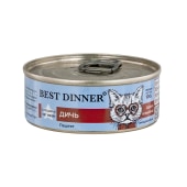 BEST DINNER VET PROFI консервы для кошек с чувствительным пищеварением (ДИЧЬ), 100 г. 