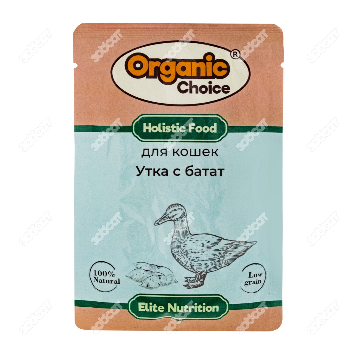 Organic Choice Влажный корм для кошек утка с бататом в соусе пауч, 85 г