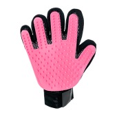 Перчатка массажная для вычесывания шерсти животных (23 * 17 см) розовая. STEFAN.