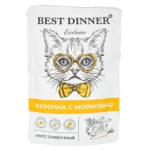 BEST DINNER EXCLUSIVE пауч для котят (КУРИЦА, МОРКОВЬ), 85 г