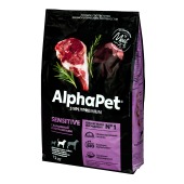ALPHAPET для взрослых собак средних пород с чувствительным пищеварением (БАРАНИНА, ПОТРОШКИ), 12 кг