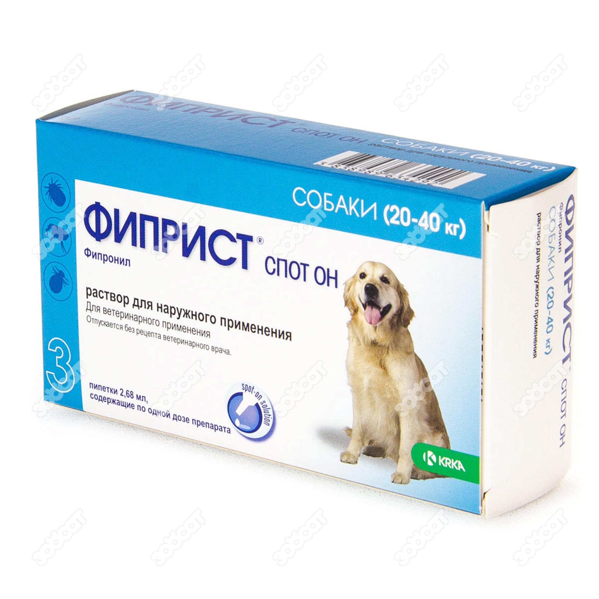 ФИПРИСТ СПОТ ОН капли для собак 20 - 40 кг, 3 пипетки. купить в  Новосибирске с доставкой в интернет-магазине ЗооСАТ