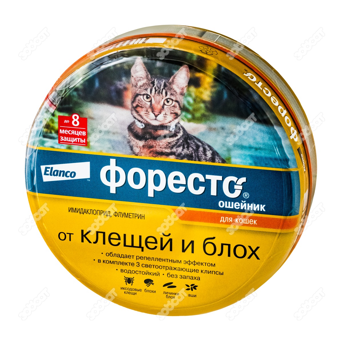 Форесто для кошек купить в москве. Эланко "Форесто" ошейник инсекцитидный для кошек 38см цвет.