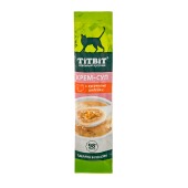 TITBIT лакомство крем-суп для кошек с кусочками индейки, 10 г