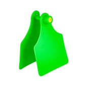 Бирка двойная СКС (61 * 80 мм) зелёная без номера (под щипцы СКС с иглой), 100 шт.