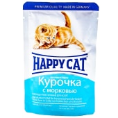HAPPY CAT пауч для котят (КУРИЦА, МОРКОВЬ, СОУС). 100 г.