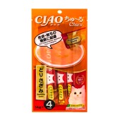 INABA Ciao Churu пюре из курицы для кошек (для здоровья кожи и шерсти), 4 шт. по 14 г.