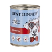 BEST DINNER EXCLUSIVE VET PROFI GASTRO консервы для собак и щенков с чувствительным пищеварением (КОНИНА), 340 г.