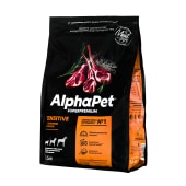 ALPHAPET для собак мелких пород с чувствительным пищеварением (ЯГНЕНОК, РИС), 1,5 кг.