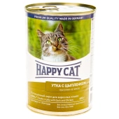 HAPPY CAT консервы для кошек (УТКА, ЦЫПЛЁНОК, ЖЕЛЕ). 400 г.