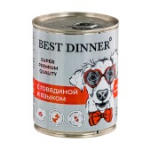 BEST DINNER SUPER PREMIUM консервы для собак и щенков (ГОВЯДИНА, ЯЗЫК), 340 г.