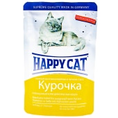 HAPPY CAT пауч для кошек (КУРИЦА, СОУС), 100 г.