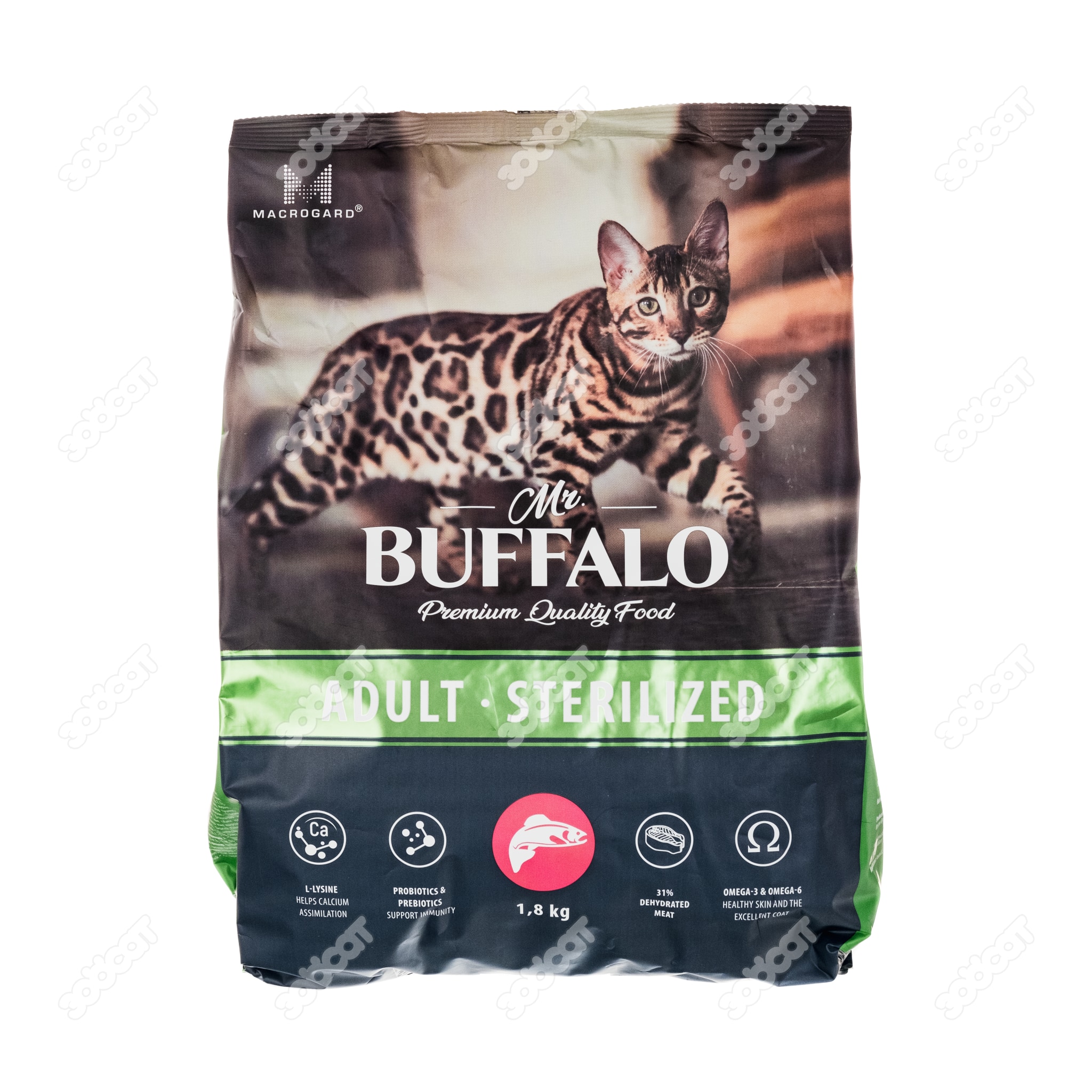 Сухой корм для кошек Mr.Buffalo STERILIZED, лосось, 1,8 кг