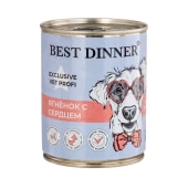 BEST DINNER EXCLUSIVE VET PROFI GASTRO консервы для собак и щенков с чувствительным пищеварением (ЯГНЕНОК, СЕРДЦЕ), 340 г.