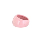 Миска керамическая для грызунов со скошенным краем (5,7 * 5,7 * 3,5 см) розовая, 30 мл. СИМА-ЛЭНД.