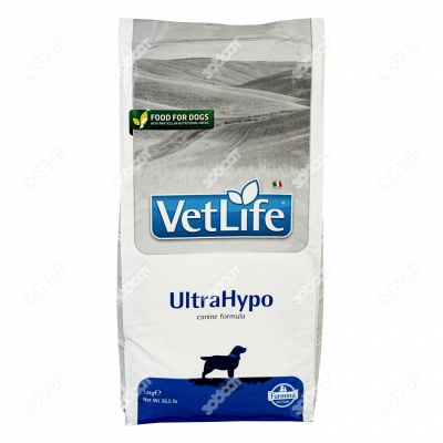 VET LIFE ULTRAHYPO для собак (снижение пищевой непереносимости), 12 кг.