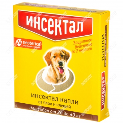 ИНСЕКТАЛ капли для собак 20 - 40 кг, 1 пипетка.