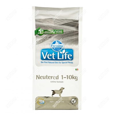 VET LIFE NEUTERED для собак весом 1 - 10 кг (после стерилизации), 2 кг.