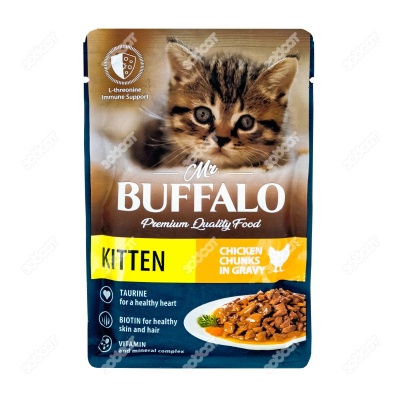 MR. BUFFALO KITTEN пауч для котят (ЦЫПЛЕНОК, СОУС), 85 г.