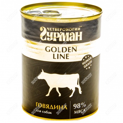 ЧЕТВЕРОНОГИЙ ГУРМАН Golden Line для собак (ГОВЯДИНА), 340 г