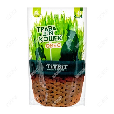 TITBIT лакомство трава для кошек овес, 60 г