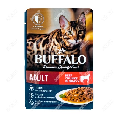 MR. BUFFALO ADULT пауч для взрослых кошек (ГОВЯДИНА, СОУС), 85 г.