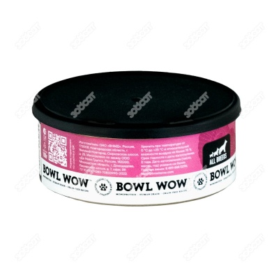 BOWL WOW консервы для собак (ИНДЕЙКА, ТЫКВА), 100 г