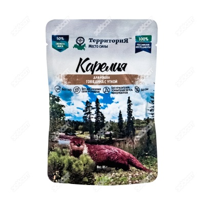 ТЕРРИТОРИЯ КАРЕЛИЯ пауч для кошек (ГОВЯДИНА, УТКА), 85 г