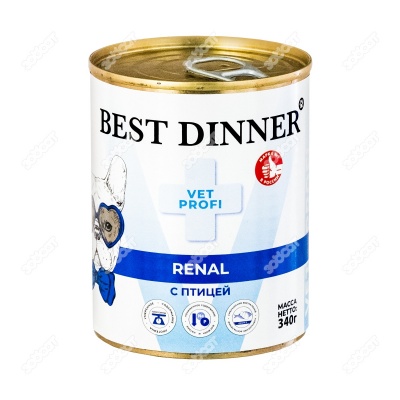 BEST DINNER VET PROFI Renal консервы для собак (ПТИЦА), 340 г