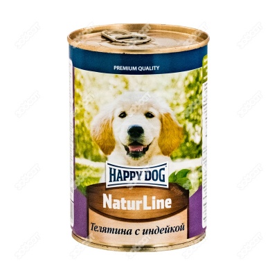 HAPPY DOG консервы для щенков (ТЕЛЯТИНА, ИНДЕЙКА), 410 г