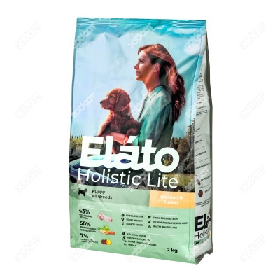 ELATO HOLISTIC Lite для щенков всех пород (КУРИЦА, ИНДЕЙКА), 2 кг