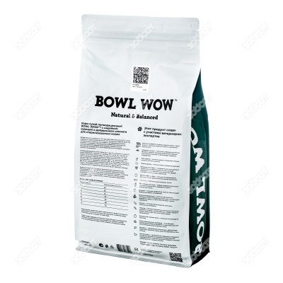 BOWL WOW для стерилизованных кошек (ИНДЕЙКА, КУРИЦА, ШПИНАТ), 1,5 кг