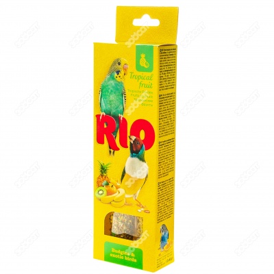 RIO палочки для волнистых попугаев и экзотов с тропическими фруктами, 2 шт, 80 г.