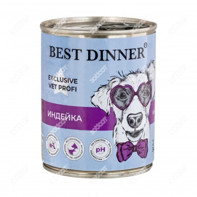 BEST DINNER VET PROFI консервы для собак (ИНДЕЙКА), 340 г