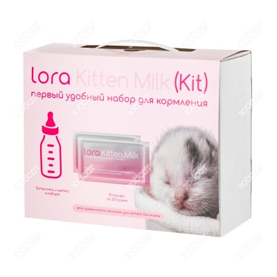 LORA Kitten Milk заменитель цельного молока для котят, 10 паучей+набор для кормления