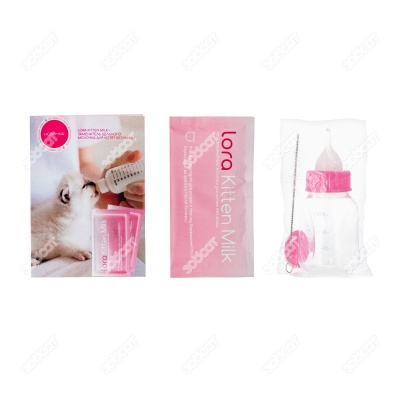 LORA Kitten Milk заменитель цельного молока для котят, 10 паучей+набор для кормления