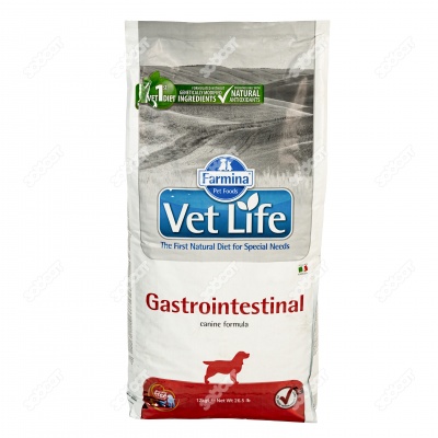 VET LIFE GASTROINTESTINAL для собак (восстановление пищеварения), 12 кг.