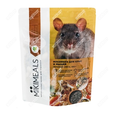 Корм для крыс и мышей, зерновая смесь, 400 г. MIKIMEALS.