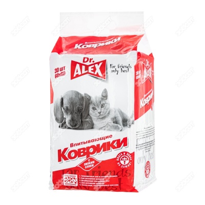 Пеленки-коврики для животных (60 * 60 см), 30 шт. DR.ALEX.
