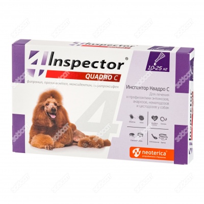 INSPECTOR QUADRO капли для собак 10 - 25 кг, 1 пипетка.