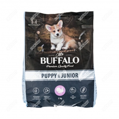 MR. BUFFALO PUPPY & JUNIOR для щенков и юниоров средних и крупных пород, (ИНДЕЙКА), 2 кг.